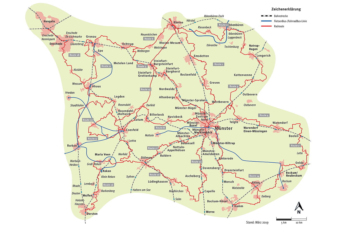 Routenübersicht Bahn & Bike