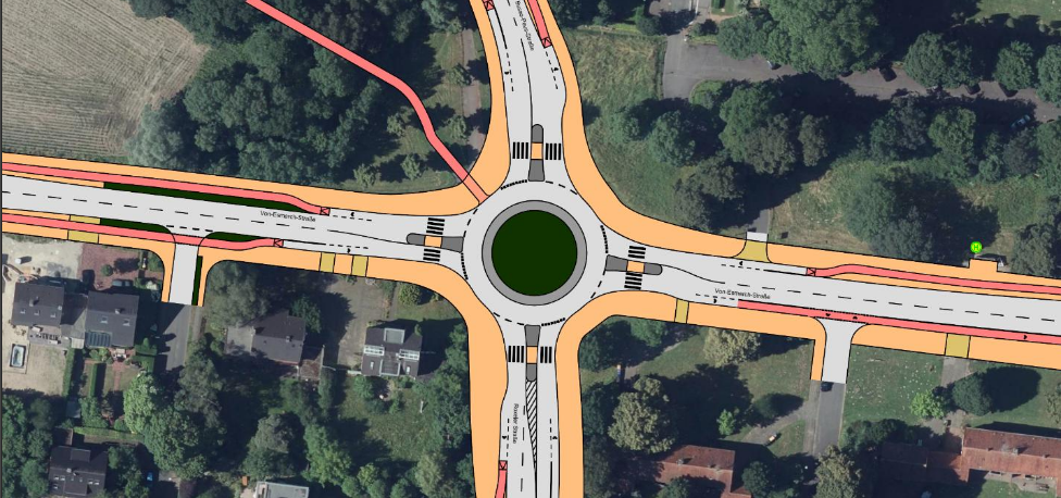 Optimierter Kreisverkehr Von-Esmarch-Straße