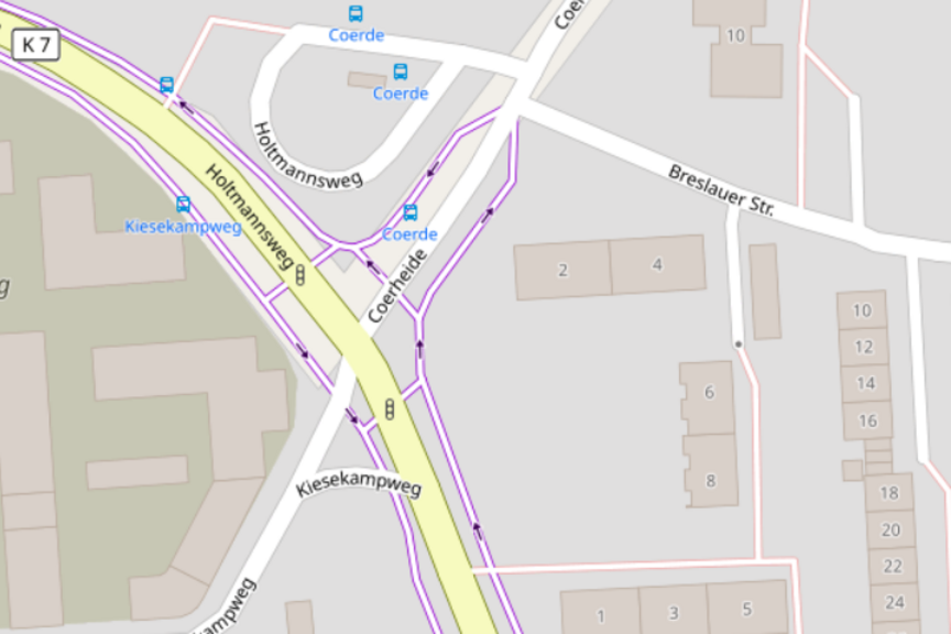 Kreuzung-Coerde Kreuzung Kiesekampweg/Holtmannsweg