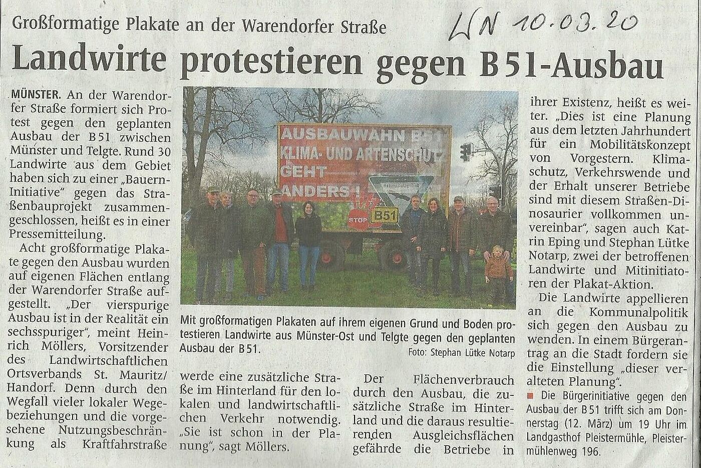 Die Bürgerinitiative B 51 ist dabei