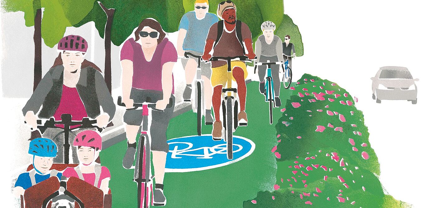 Radfahrstreifen Illustration Radfahrstreifen Illustration